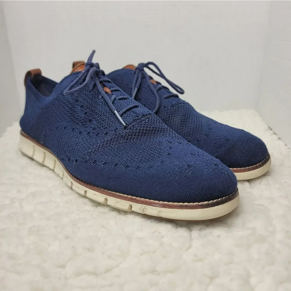 Cole Haan Zerogrand Mens Size 13 Blue Stitchlite Wingtip Oxford Shoes C24947